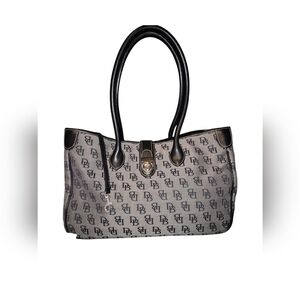 Dooney & Bourke Black  Monogrammed Signature Print Handbag